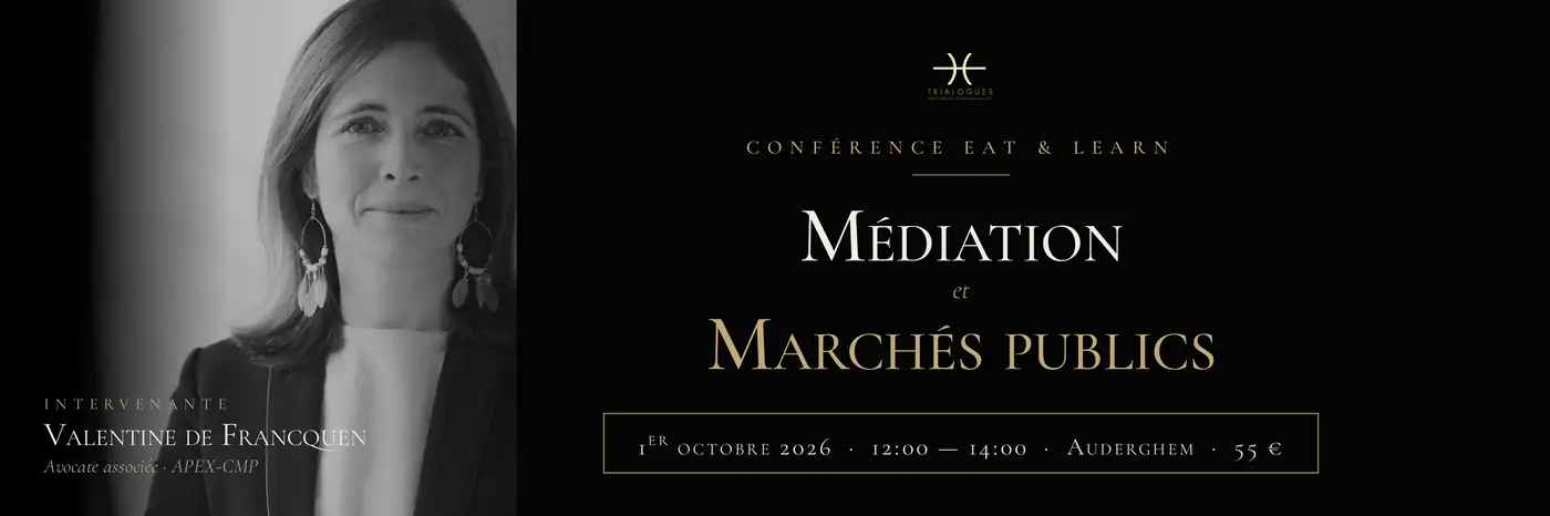 Médiation et marchés publics — conférence Eat & Learn du 1er octobre 2026